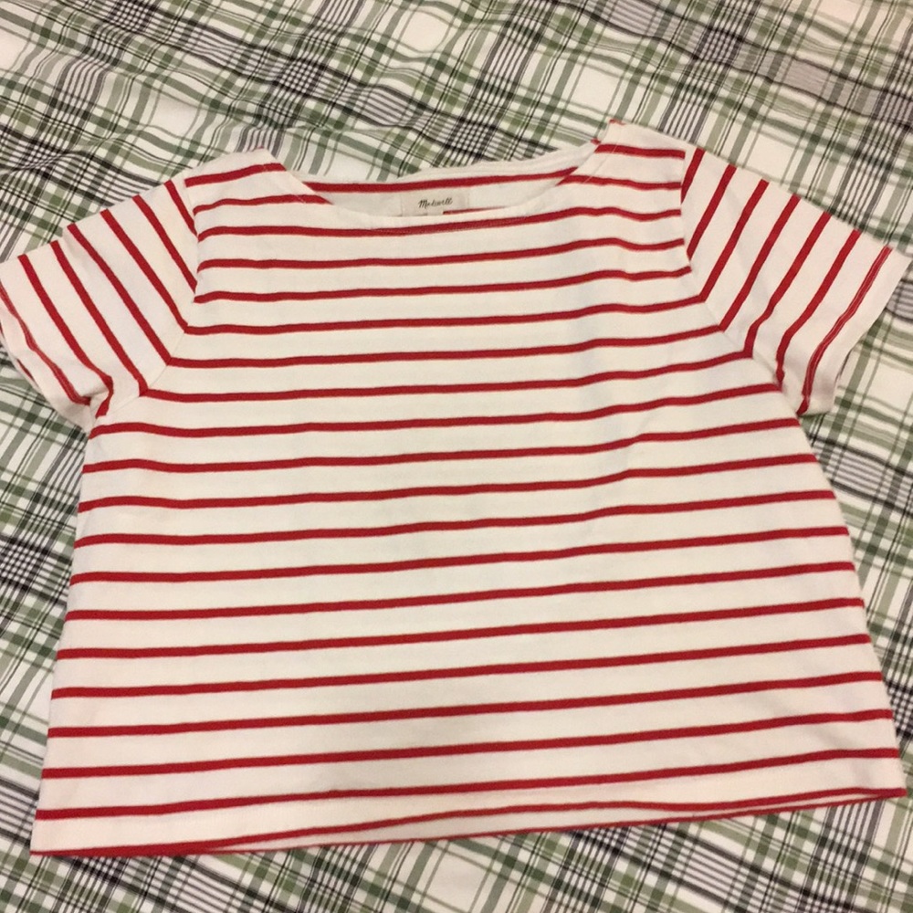 Madewell striped boxy crop tee